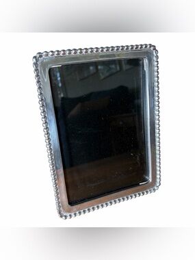 Mariposa Tabletop Pewter 5" x 7" Photo Frame with Beaded Design EUC